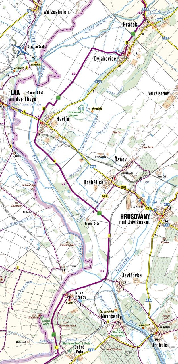 4 4. HRÁDEK NOVÝ PŘEROV (25,5 KM) Za Hrádkem budete pokračovat stále po cyklotrase č. 48 rovinatou krajinou mezi poli a vinicemi, převážně po tzv. signálkách.