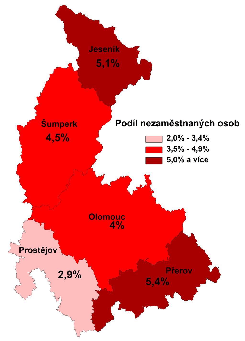 3. MAPA Podíl nezaměstnaných