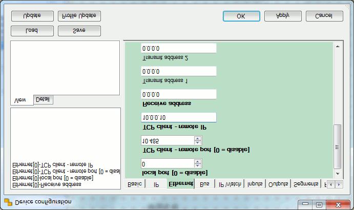 a Příklad komunikace TCP pro systém GALAXY v aplikaci SIMULand Režim přenosu zvolte GALAXY TCP klient IP:10.0.0.20 TCP server IP:10.0.0.10 Nastavení přenosu v TCP režimu Nastavení se skládá z následujících kroků: 1.