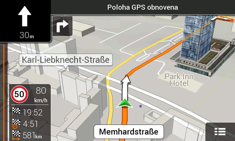 Za normálních okolností, je-li k dispozici poloha GPS, trasa začne v aktuální poloze. Pokud není k dispozici platná poloha GPS, systém Zenec Navigation použije pro výchozí bod poslední známou polohu.