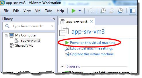 7. Po dokončení procesu načítání zvolte Power on this virtual machine (Zapnout tento virtuální počítač). 8.