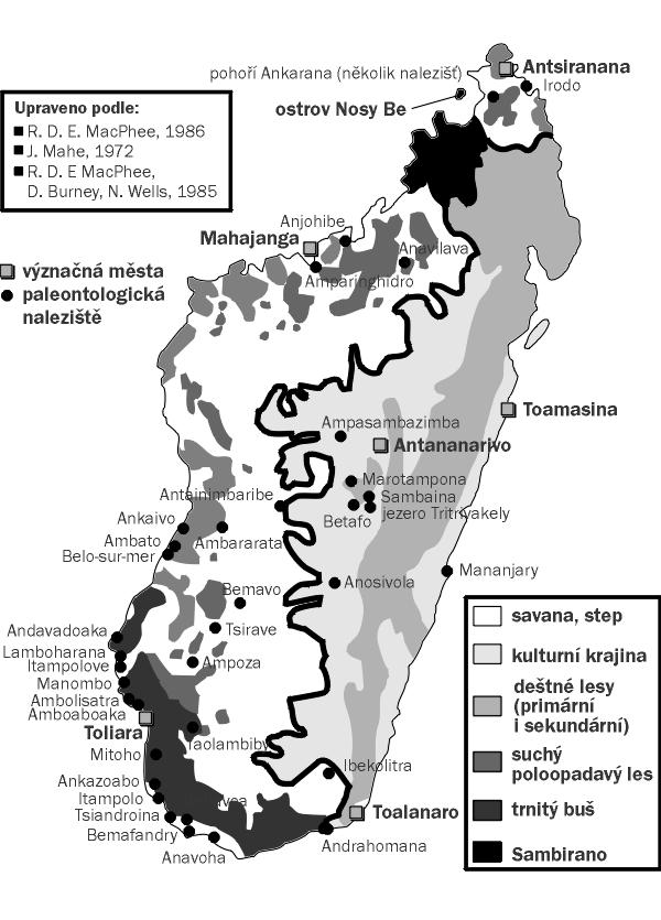 severovýchodě, který je lépe chráněn pověrami a mýty neţ zákonem o ochraně přírody (BEANDAPA-KYTLOVÁ & ČTVRTNÍK, 2007). Obr. 2: Vegetační pásma Madagaskaru (<http:// vesmir.msu.cas.cz/madagaskar/>).