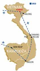 > VIETNAM, KAMBODŽA Vietnam a Kambodža Hanoi Ha Long Hue Danang Ho Chi Minh City Mekong Cu Chi Tunely Siam Reap Angkor Wat Angkor Thom jezero Tonle Sap > NOVINKA V NABÍDCE > V CENĚ ZÁJEZDU PLAVBA A