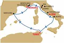 Středozemní vánek s prodloužením v Barceloně Barcelona La Goulette (Tunisko) Neapol Civitavecchia La Spezia Villefranche Barcelona > PLAVBY > ALL INCLUSIVE V CENĚ > LETENKA-PRAHA-BARCELONA-PRAHA V