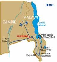 > MALAWI, ZAMBIE Malawi a Zambie Lilongwe South Louangwa (Zambie) Mulanje Mountains Majete NP náhorní plošina Zomba Liwonde jezero Malawi - Mumbo Island Cape Maclear > NOVINKA V NABÍDCE > PLNÁ PENZE
