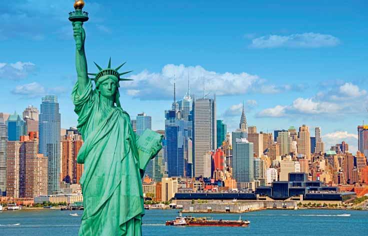 New York - prodloužené letecké víkendy > SPOJENÉ STÁTY AMERICKÉ New York City největší město USA: Nejlidnatější metropole Spojených států amerických, rozkládající se na východním pobřeží země při