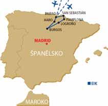 Baskicko - pobřeží severního Španělska Bilbao San Sebastian Pamplona Logroňo Burgos Haro > ŠPANĚLSKO > NOVINKA V NABÍDCE 1.den: odlet zprahy do Bilbaa, transfer do hotelu, ubytování a večeře. 2.