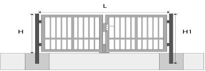 BRÁNA DVOJKRÍDLOVÁ PRIEMYSELNÁ (BDPR) Rám brány: profil JAKL 60 60mm, vnútorný rám: profil JAK 0 0mm Stĺpik: profil JAKL 1 1mm, resp.