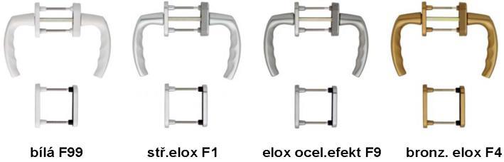 elox 77 6946 bílá - RAL9016 70 6947 F9 - elox efekt nerez ocel 73 délka čtyřhranu 40 mm 3580 F1 - stříbrný elox 70 2557 F4 - bronz.