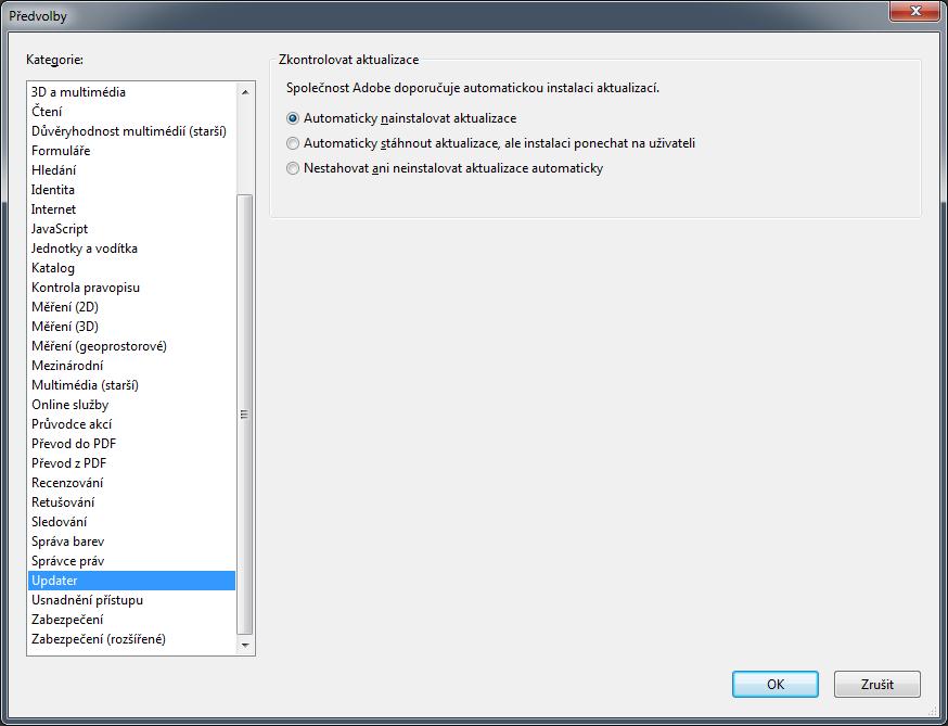 Kapitola 7 Adobe Reader V posledních verzích Adobe Readeru je již možné zapnout
