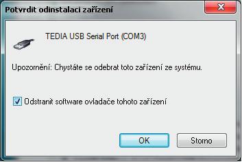 6. Odinstalace ovladače V této kapitole je popsán způsob odinstalování systémového ovladače USB konvertorů TEDIA.