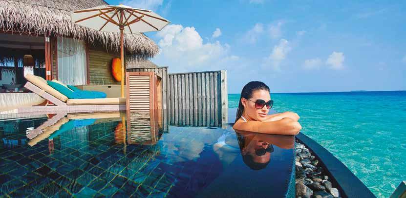 MALEDIVY Constance Halaveli *****/* Constance Halaveli je extra luxusní ostrovní resort, který je postavený do tvaru lodě Dhoni. Nachází se na North Ari atolu.