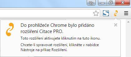 Instalace citační lišty do Chrome V Plus klikněte na nastavení.