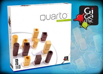 30+ minut 2-4 hráči Qarto Jedna z mála her, kde rozhodujete o tahu soupeře. Každý z 16 herních kamenů má čtyři různé vlastnosti. Barvu, výšku, půdorys a plnost či dutost.