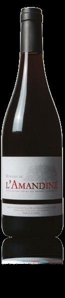 Côtes du Rhône AOC Rouge Odrůdy: Grenache 50 %, Syrah 40 %, Cinsault 5 %, Carignan 5 % Se svou krásnou barvou s nádechem fialky je toto víno velmi aromatické, svěží, s nenuceným