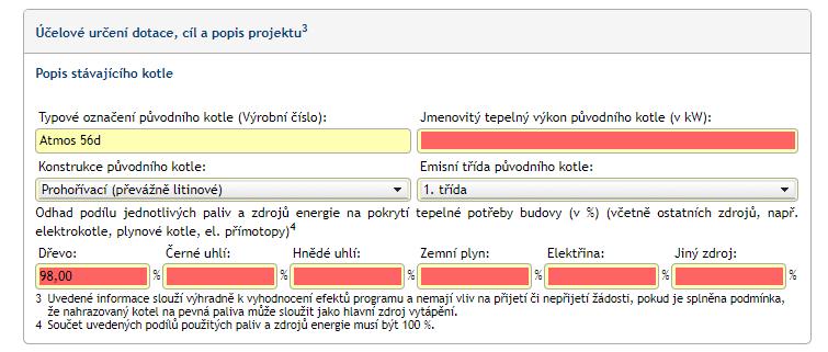 Obr. 5 Označení položek, které neprošly kontrolou.