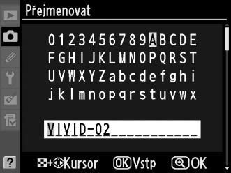 6 Vytvořte název pro tuto předvolbu. Zobrazí se dialogové okno pro zadání textu, které můžete vidět na obrázku vpravo.