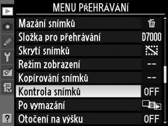 5 Vyberte položku menu. Stisknutím tlačítka 1 nebo 3 vyberte položku menu. X 6 Zobrazte dostupné možnosti. Stisknutím tlačítka 2 zobrazte možnosti pro vybranou položku menu. 7 Vyberte možnost.