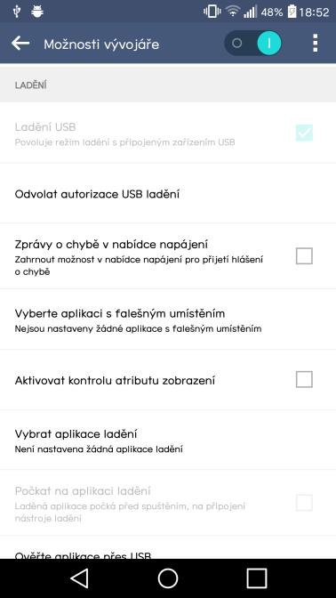 4 PŘEDSTAVENÍ VÝVOJOVÉHO PROSTŘEDÍ ANDROID STUDIO defaultně odemčeny, proto je nutné tuto položku v nastavení odemknout.