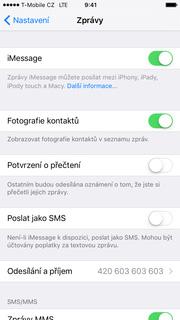 konci řádku imessage.