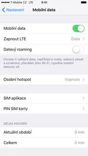 Zapnutí VoLTE Vyberete možnost Mobilní data.