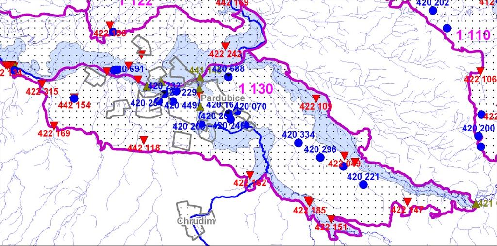 P Labe soutok Ohře a Labe; 4770 - Ústecké a děčínské termy) v kvartérních rajonech přiřazení odběrů v okolí