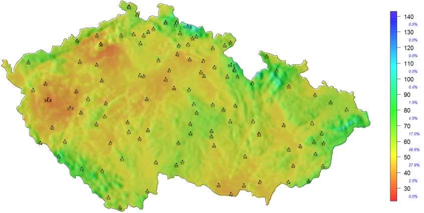 Použit regionalizovaný R faktor dodaný od ČHMÚ, ve