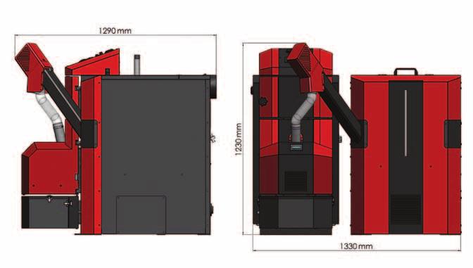 Průměr odtahového hrdla mm 150 Výška kotle mm 1 220 Šírka kotle mm 575 Hloubka kotle mm 1 250 Krytí el.