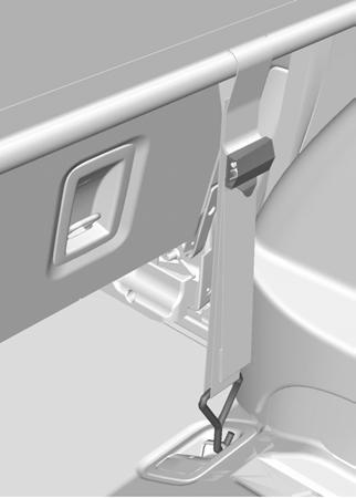 Přeprava nákladu Demontáž proveote obráceným postupem. Potřebujete-li použít prostřední bezpečnostní pás: 4 5 E75894 1. Sklopte opěradla dolů. Viz Zadní sedadla (stana 125). 2.