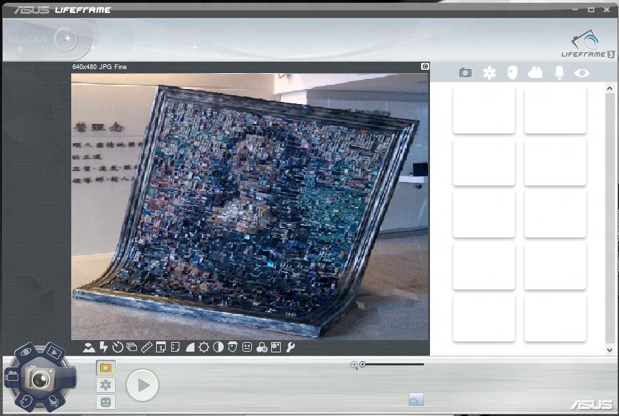 Vybrané aplikace ASUS Life Frame Aplikace Life Frame vylepšuje funkce webkamery.