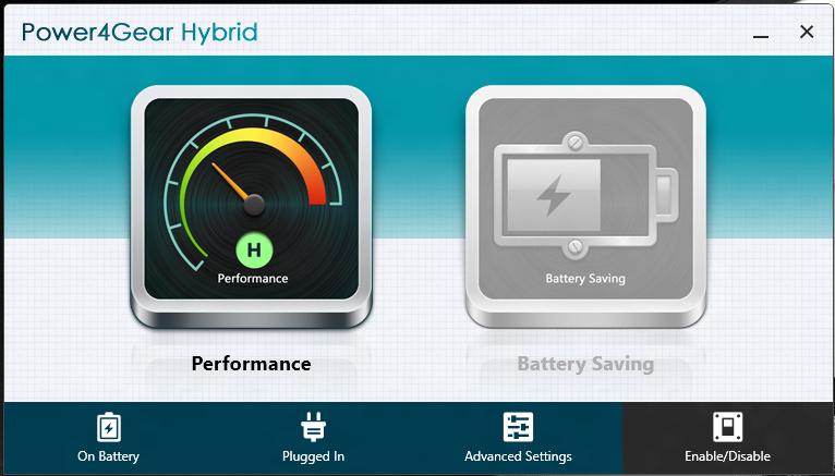 Power4Gear Hybrid Power4Gear optimalizuje výkonnost notebooku pomocí režimu úspory energie.