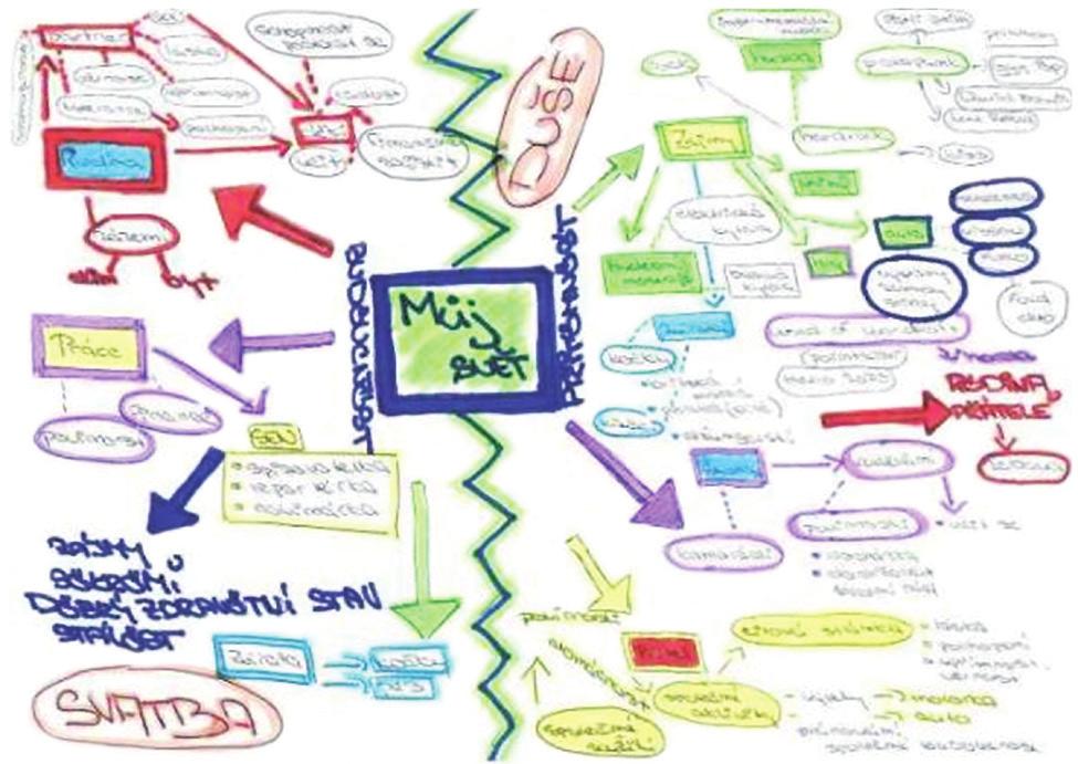 PŘÍRUČKA DOBRÉ PRAXE 82 Jako ukázka takové práce může posloužit myšlenková mapa jedné žákyně.