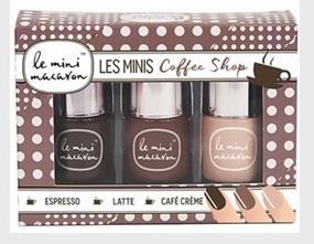 LES MINIS COFFEE SHOP REMOVER KIT REMOVAL CLIPS Set tří mini laků je ideální k vyzkoušení, zda nám daný odstín bude vyhovovat.