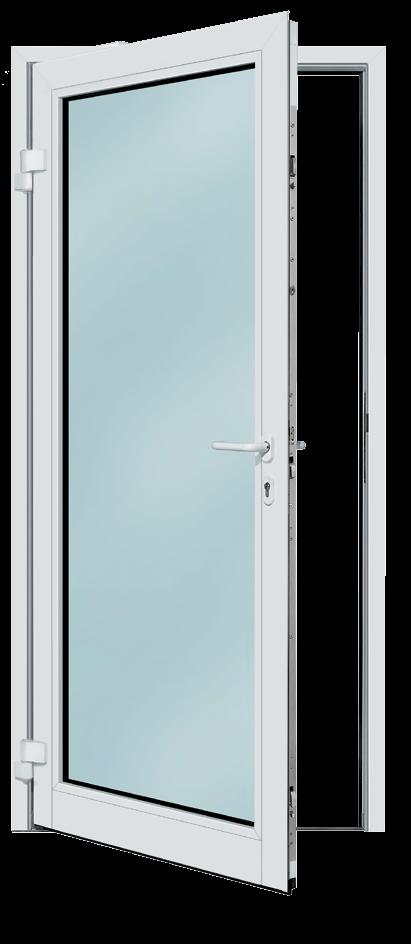 Venkovní dveře TC 80 Plně prosklené venkovní dveře pro světlé a reprezentativní vchody budov Jednokřídlé a