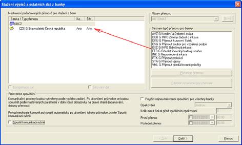 Tento typ přenosu lze realizovat přes menu: Komunikace - Stažení výpisů a ostatních dat z banky Komunikace Přímá komunikace Upozornění: Klientům je zasíláno Oznámení o neprovedení trvalého příkazu k