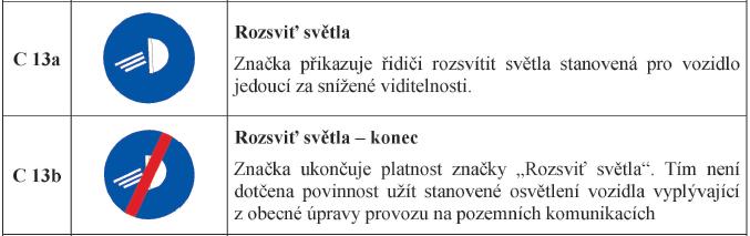 (2) Vozidlo musí mít za jízdy při snížené viditelnosti rozsvícena obrysová a potkávací nebo dálková světla, pokud je jimi vybaveno podle zvláštního právního předpisu.