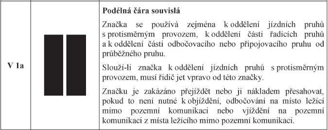 Díl 2 Vodorovné dopravní značky 11 Obecná ustanovení k vodorovným dopravním značkám (1) Vodorovné dopravní značky se vyznačují na vozovku nebo jinou zpevněnou část pozemní komunikace.