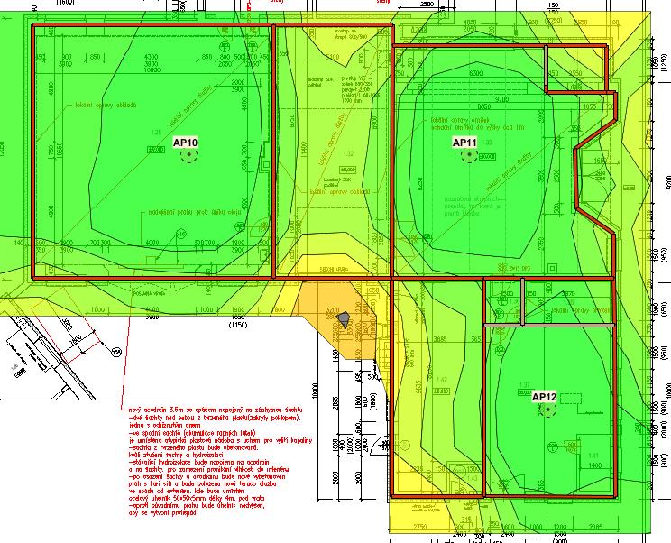 OBR. 12 DÍLENSKÝ AREÁL 1.NP - OBJEKT D SÍLA SIGNÁLU RSSI PRO 5GHZ WWW.ALEF.