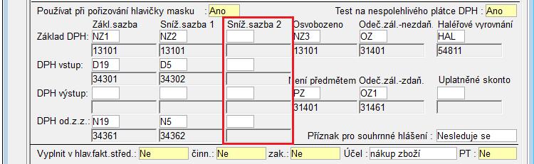 2.4.2 Číselník dokladových řad došlých faktur POVINNÉ: 1) doplnit připravené kódy položek do všech záznamů