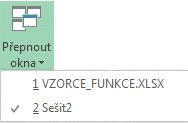 Každý sešit je ve svém okně a jeho ikonu s názvem zobrazíte klepnutím na ikonu programu