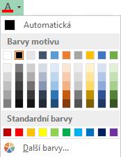 Vyberte buňky, kterým chcete nastavit barvu písma. 2. Klepněte na tlačítko Barva písma.
