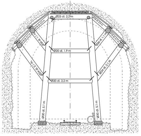 possible to see the use of the English tunnelling system, a feature of which is the timbering in the shape of capital letter A (see Figures 16, 17 and 18).