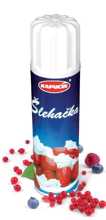 Výrobky s obsahem rostlinného tuku 2103 8 007990 000500 2106 Kapucín šlehačka * natural, spray 8 007990 000173 2110 250 g Chanty party šlehačka * 250 g natural, spray LINA šlehačka * natural, spray