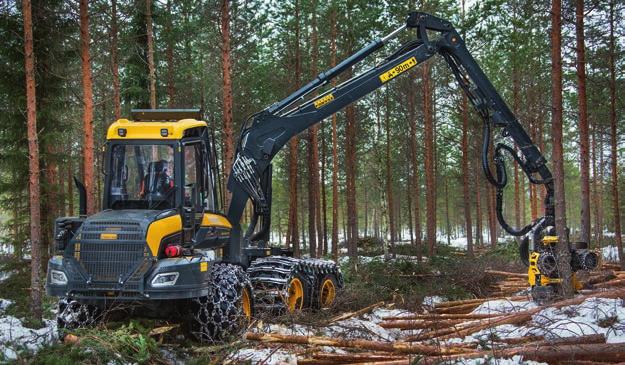 Pracovní čerpadlo Systém měření a řízení Hlavice harvestoru Běžná hmotnost 150 kw (197 hp) 190 cm 3 Opti4G H5 nebo H6 C44+