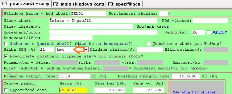 53 Díky tomuto nastavení proběhnou určité modifikace v chování skladového programu.