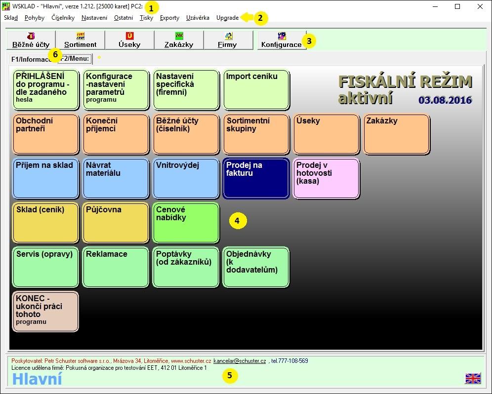 6 Spuštění programu WSKLAD: Program spustíte kliknutím na jeho ikonu.