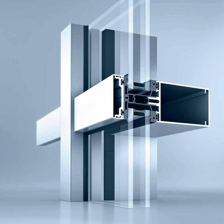 heroal C 50 T Tepelně izolační fasádní systém T Svisle nebo vodorovně zalomené obvodové pláště budov s vloženými okenními nebo dveřními