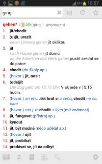 Funkce, rozhraní Nejdůležitější výchozí parametry se zapínají na obrazovce Nastavení (viz Obr. 2). Ikonka vpravo dole. Má-li uživatel zakoupeno více slovníků, zde má možno jejich přepínání.