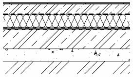 g/m² - horký asfalt AOSI 85/25 cca 4 kg/m² 2x Asfaltový pás GLASTEK 40 SPECIAL Betonová podkladní deska tl. 150 mm Zpevněný štěrkový podsyp tl.