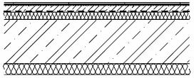 100 mm 2x Asfaltový pás GLASTEK 40 SPECIAL MINERAL Betonová podkladní deska tl. 150 mm Zpevněný štěrkový podsyp tl. 100 mm Rostlý terén PODLAHA 1.